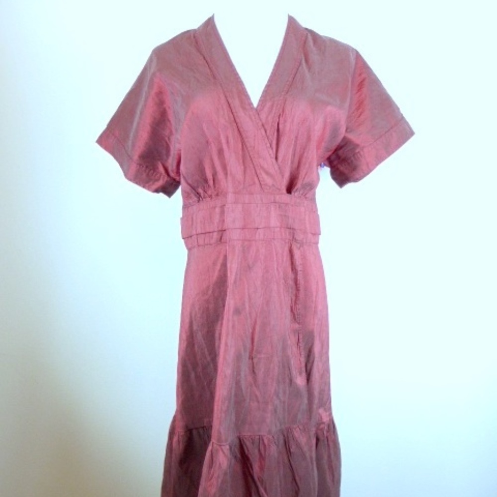 NEW CALYPSO SILK SHORT SLEEVE WRAP Dress M